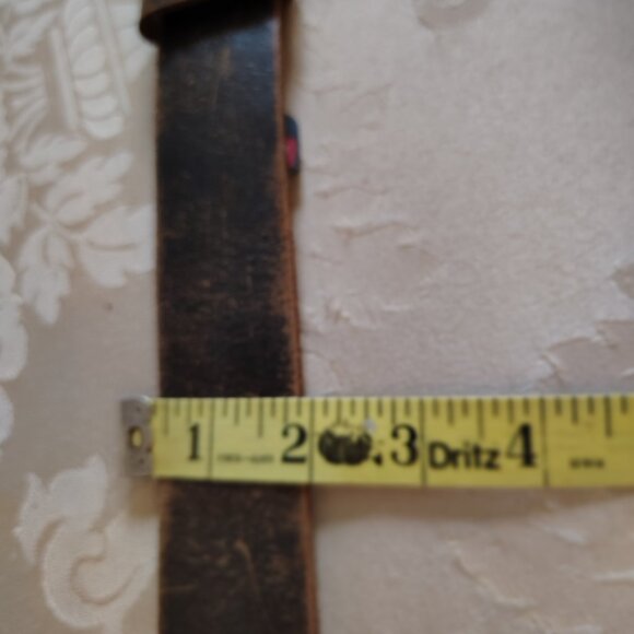 DIESEL Heavy Duty Brass Branded Logo Belt 100% Genuine Leather Made in Italy L - Picture 9 of 11